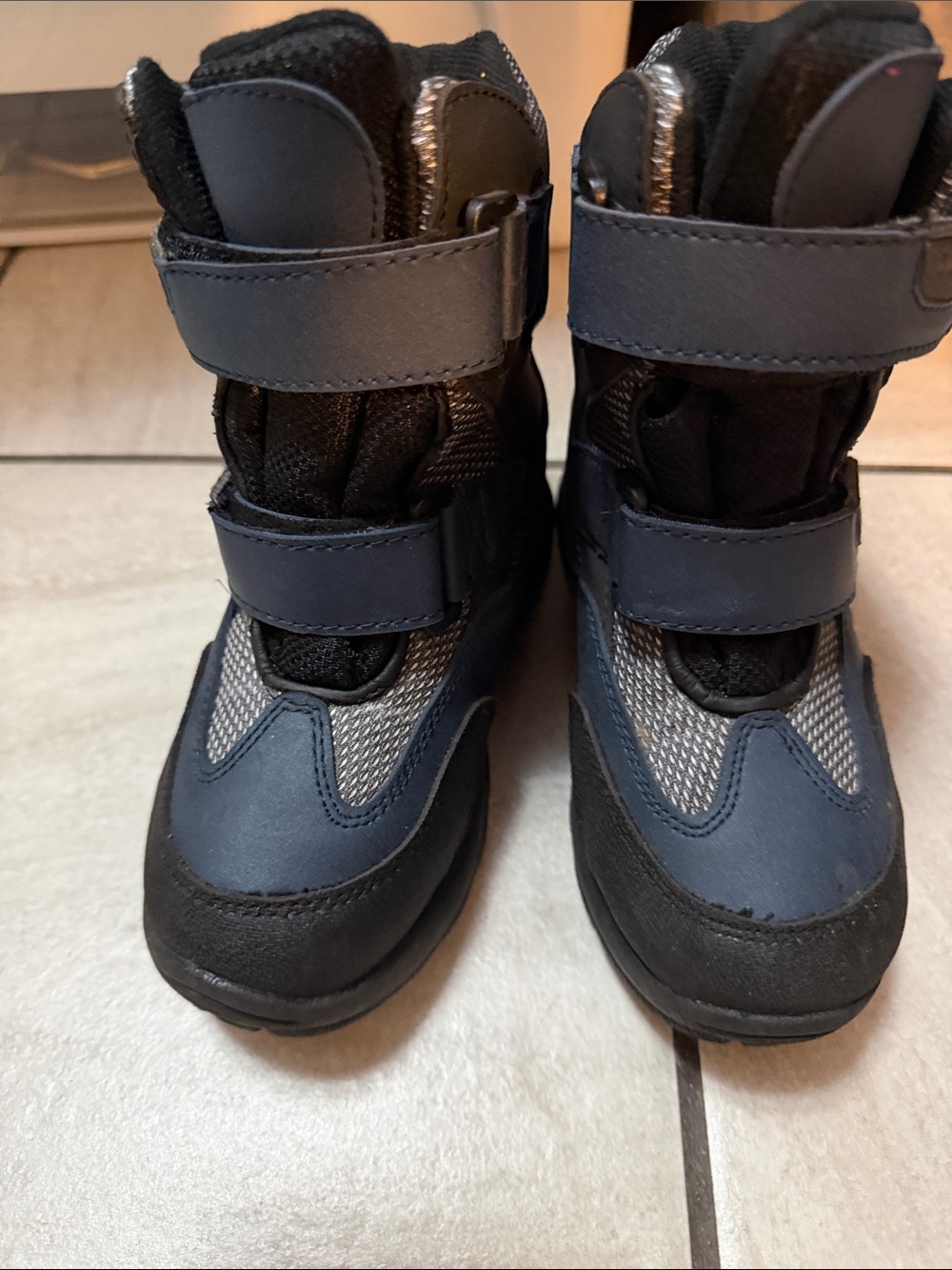 Bass Boys Navy and Black Double-Strap Winter Boots